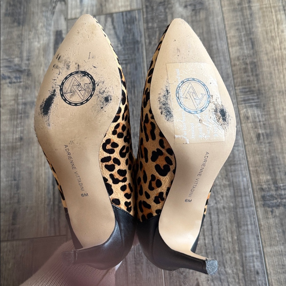 Adrienne Vittadini Nyla Booties Leopard Ankle Bootie High Heel Size 6 - Picture 4 of 7